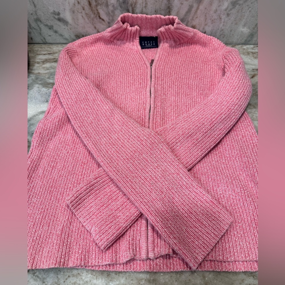 Pink zipper sweater Medium